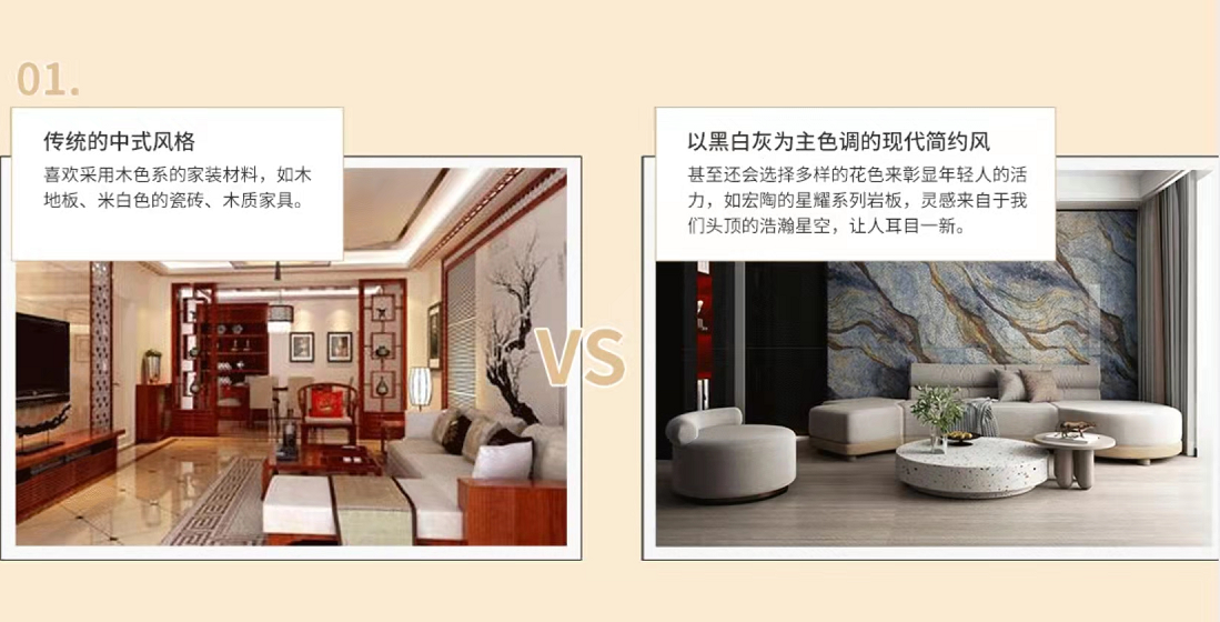 ag亚娱集团古板中式和现代简约气概比照图