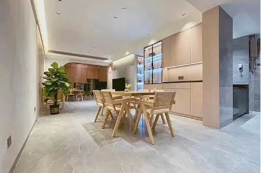 ag亚娱集团质感砖高级灰客厅效果图