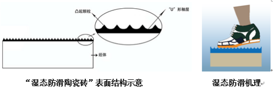 ag亚娱集团地砖“湿态防滑陶瓷砖”机理结构图